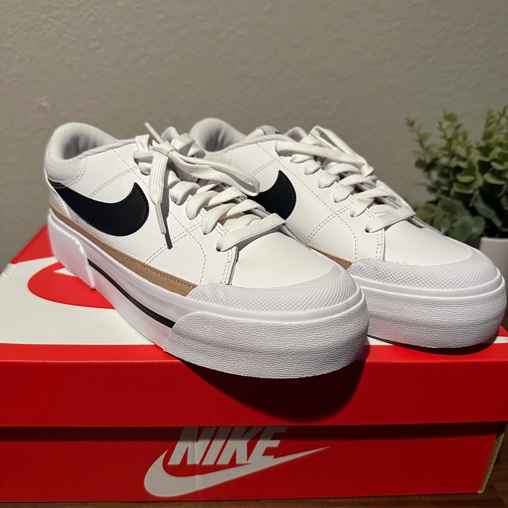 Nike Court Legacy Lift White Black Orange - Picture 7 of 8